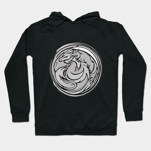 Dragon Grey Shadow Silhouette Anime Style Collection No. 453 Hoodie by cornelliusy